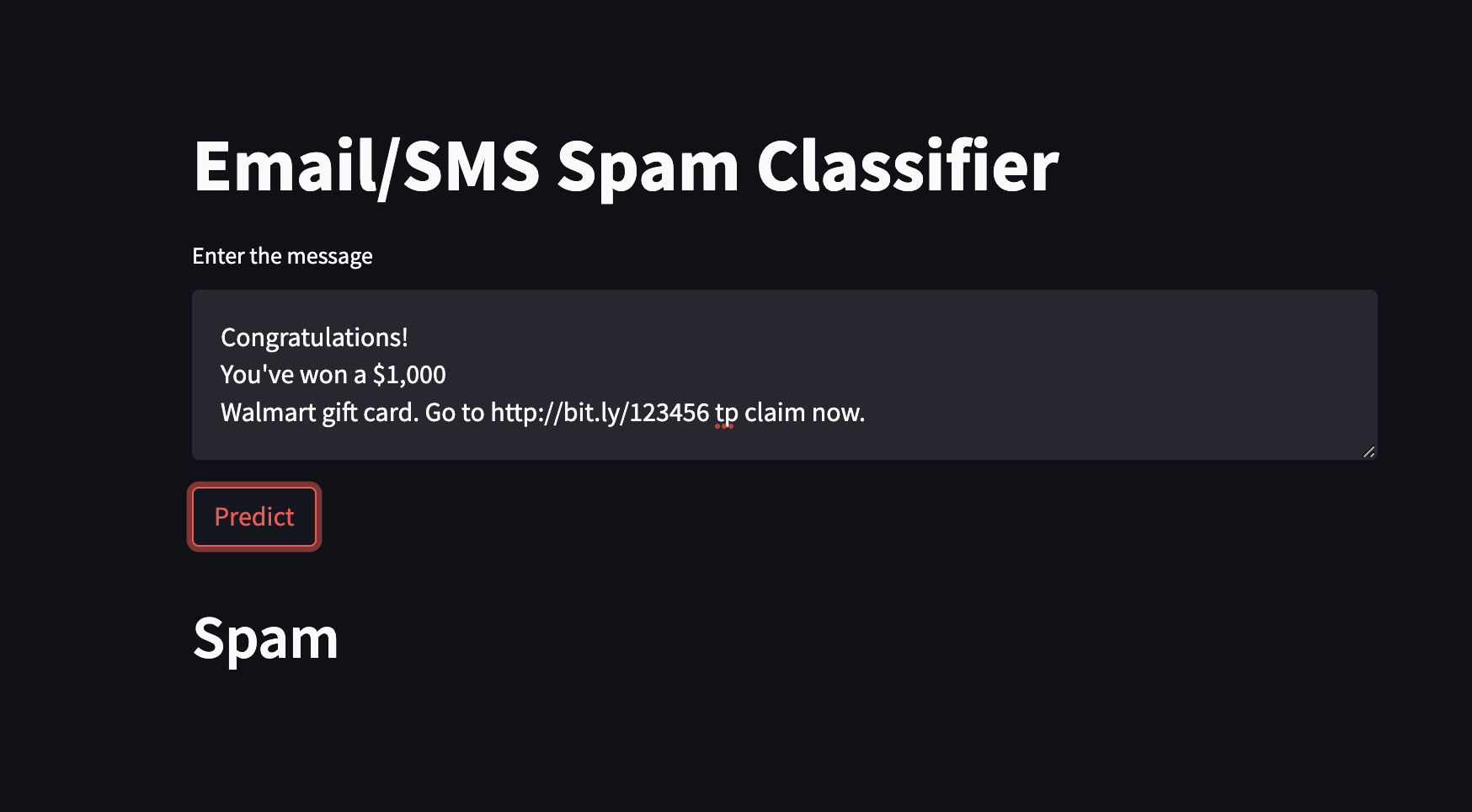 SMS SPAM CLASSIFIER